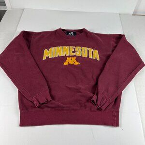 Y2K J America Minnesota Golden Gophers Sweatshirt Medium Red Thrashed Crewneck